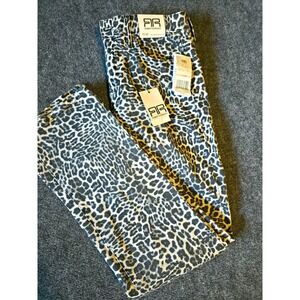 NWT Robert Rodriguez Silver Cloud Leopard High Rise Slim Straight Jeans 10/30